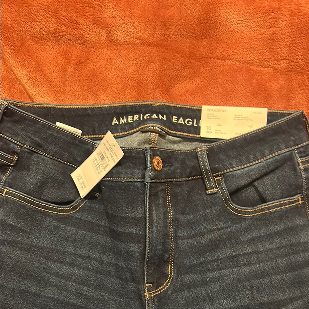 American Eagle Outfitters Women’s Dark Blue High-Rise Slim Jeans